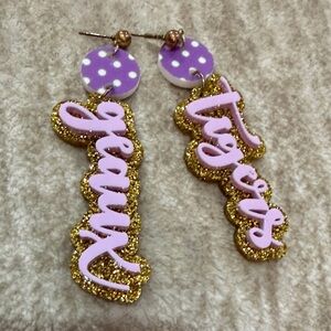 Geaux Tigers Glitter Drop Earrings